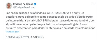 Así reaccionó Enrique Peñalosa a