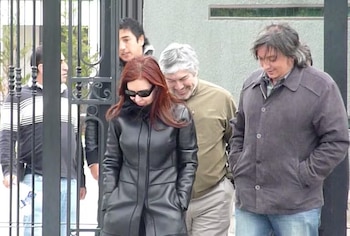 Cristina Fernández, Máximo Kirchner y Lázaro Báez