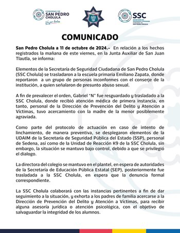 Posicionamiento de la Secretaría de