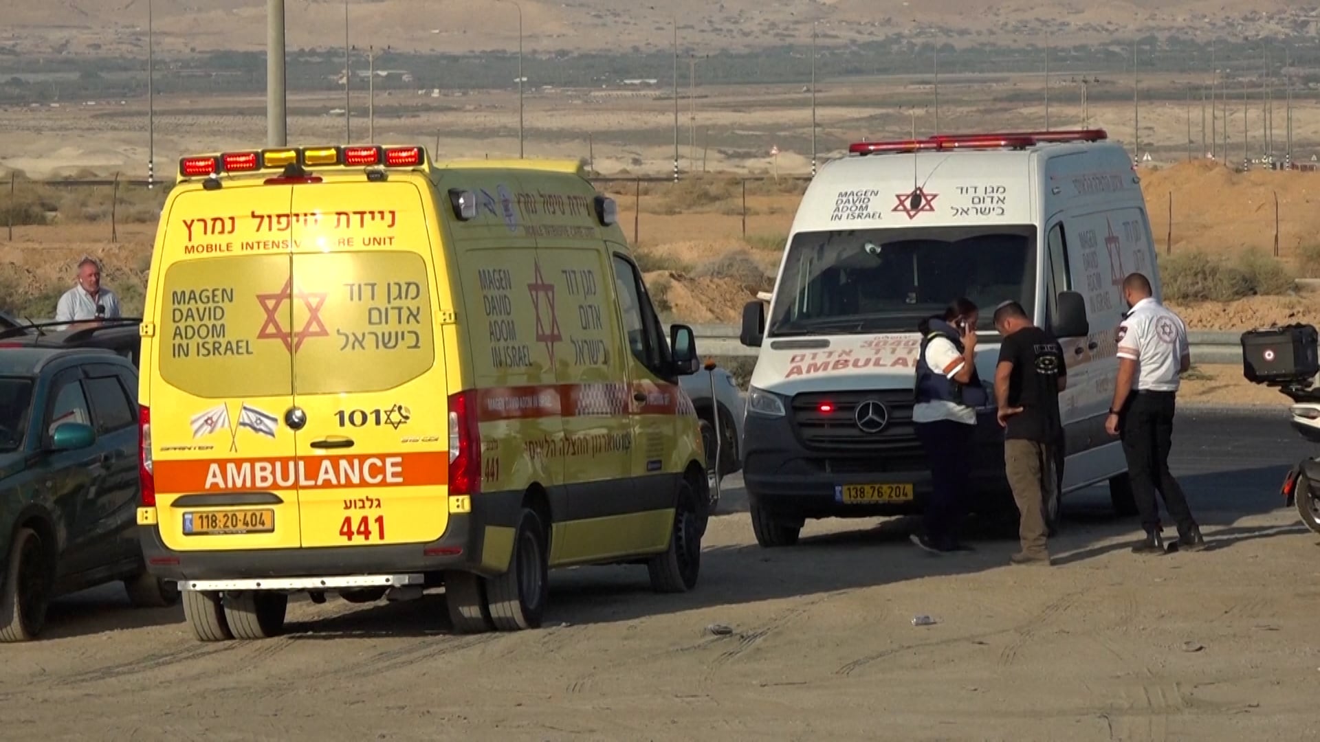 Ambulancias en el lugar del ataque