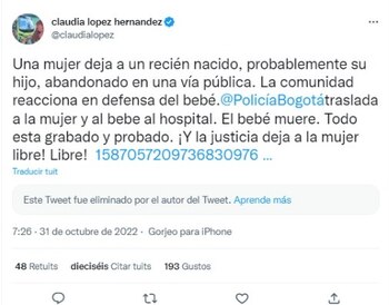Claudia López protestó por liberación
