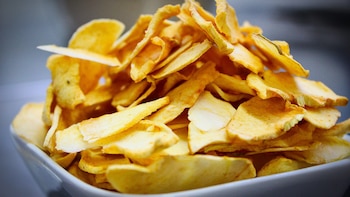 Plato de papas deshidratadas listas