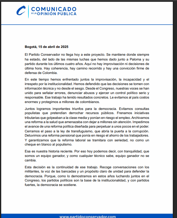 Partido Conservador - crédito Partido Conservador