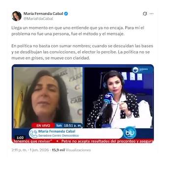 María Fernanda Cabal sobre sus diferencias con el Centro Democrático