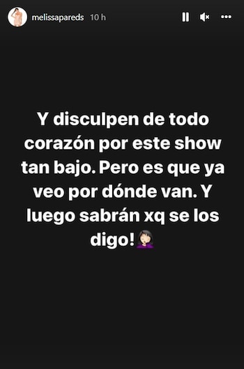 Melissa Paredes publica mensajes que