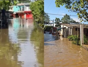 Las lluvias intensas en El Bagre, Antioquia, dejan más de 3.000 damnificados y graves daños en viviendas y cultivos - crédito composición Infobae/redes sociales