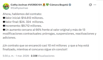 Juvinao denuncia que el contrato