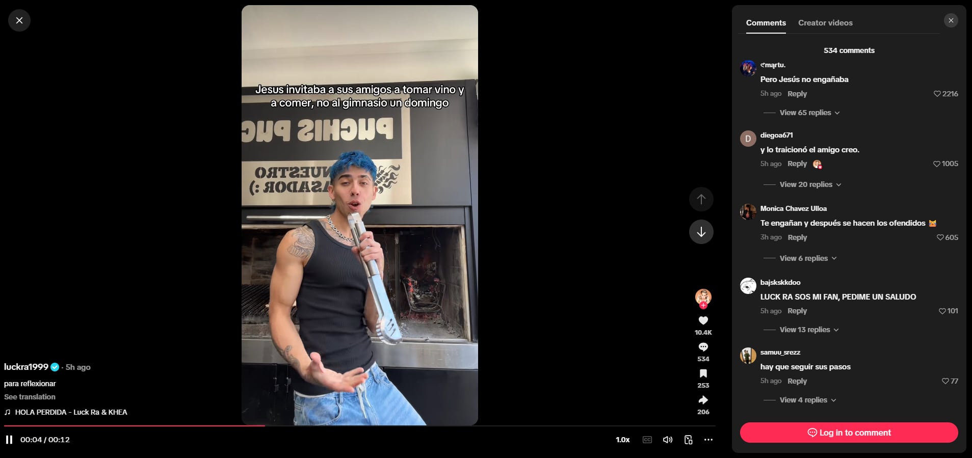 Luck Ra negó haber sido infiel al responder “Yo tampoco” a un comentario en redes sobre las versiones de engaño en su relación con La Joaqui