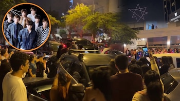 Cientos de fans de BTS desbordan hotel Marriott y bloquean camioneta negra que los habría trasladado: “Compórtense”