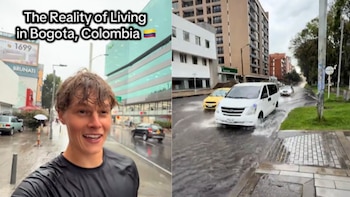 Extranjero se hizo viral por su reacción a las lluvias en Bogotá y recibió fuerte regaño de sus seguidores: esta fue la razón
