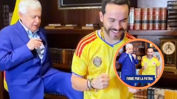 Jorge Barón le dio la ‘patadita de la buena suerte’ a Abelardo de la Espriella: “Esta vez, para que sea presidente”
