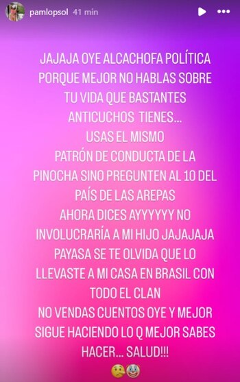 Pamela López responde a Vanessa