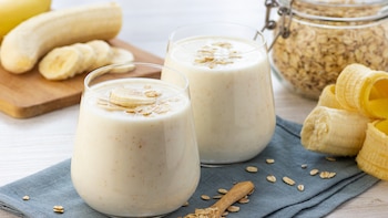 Batido con plátano y avena,