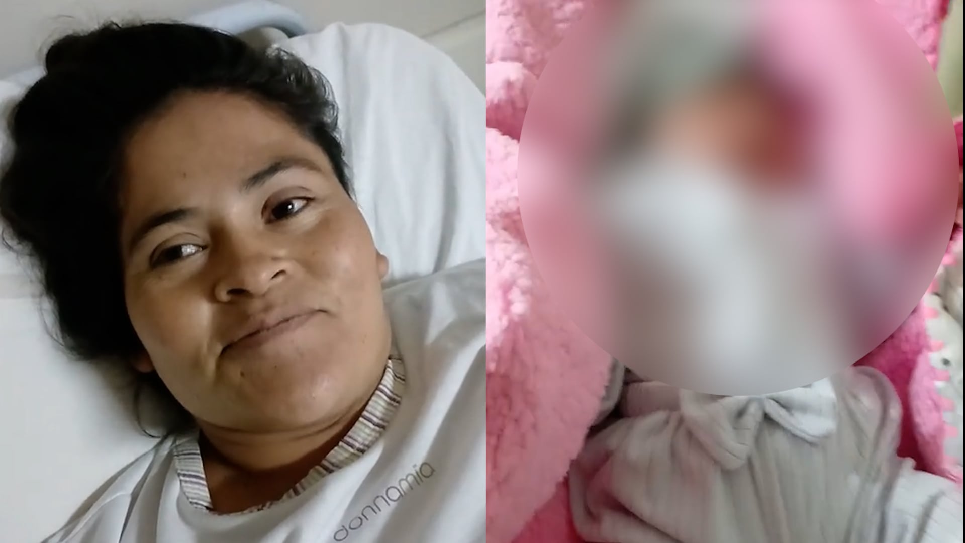 Yohana y Nazarena, en un video difundido en TikTok que documentó el nacimiento de la