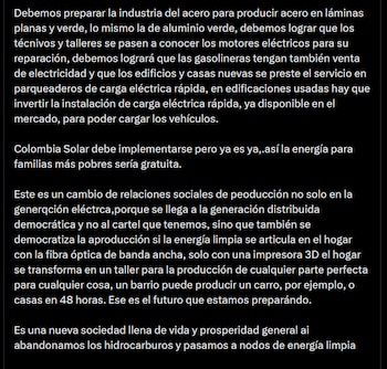 Gustavo Petro - crédito @petrogustavo/X
