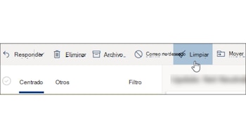 Opción limpiar de Outlook