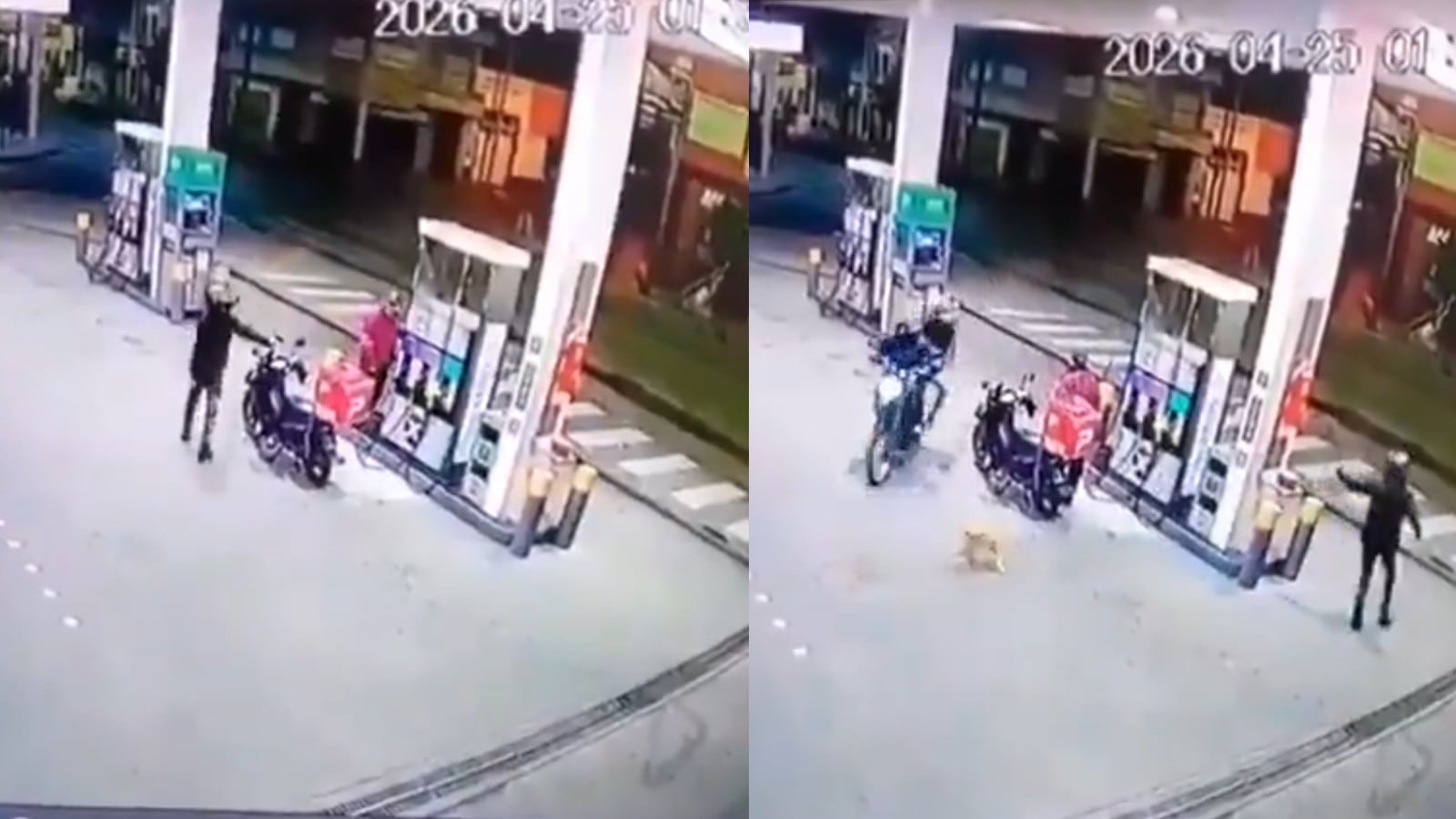 El repartidor detectó movimientos sospechosos antes de que los atacantes ingresaran a la estación de servicio