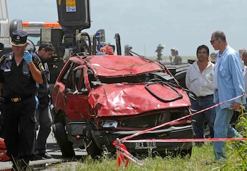 El auto de la familia Pomar fue hallado al costado de la ruta 31 luego de 24 días de búsqueda (NA: GUSTAVO FIDANZA)