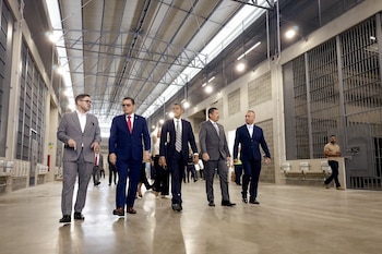 El ministro de Seguridad Pública de Panamá, Frank Ábrego, visitó el CACCO junto con el ministro de Justicia y Paz de Costa Rica, Gabriel Aguilar Vargas. Crédito: Ministerio de Justicia y Paz