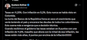 Gustavo Bolívar - crédito @GustavoBolivar/X