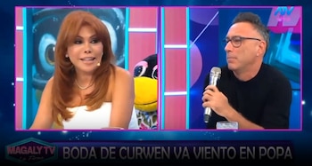 Wedding planner de Curwen ‘echa’ a la pareja: “La relación va bien donde yo sé” tras polémico ‘ampay’. Captura: Magaly TV La Firme.