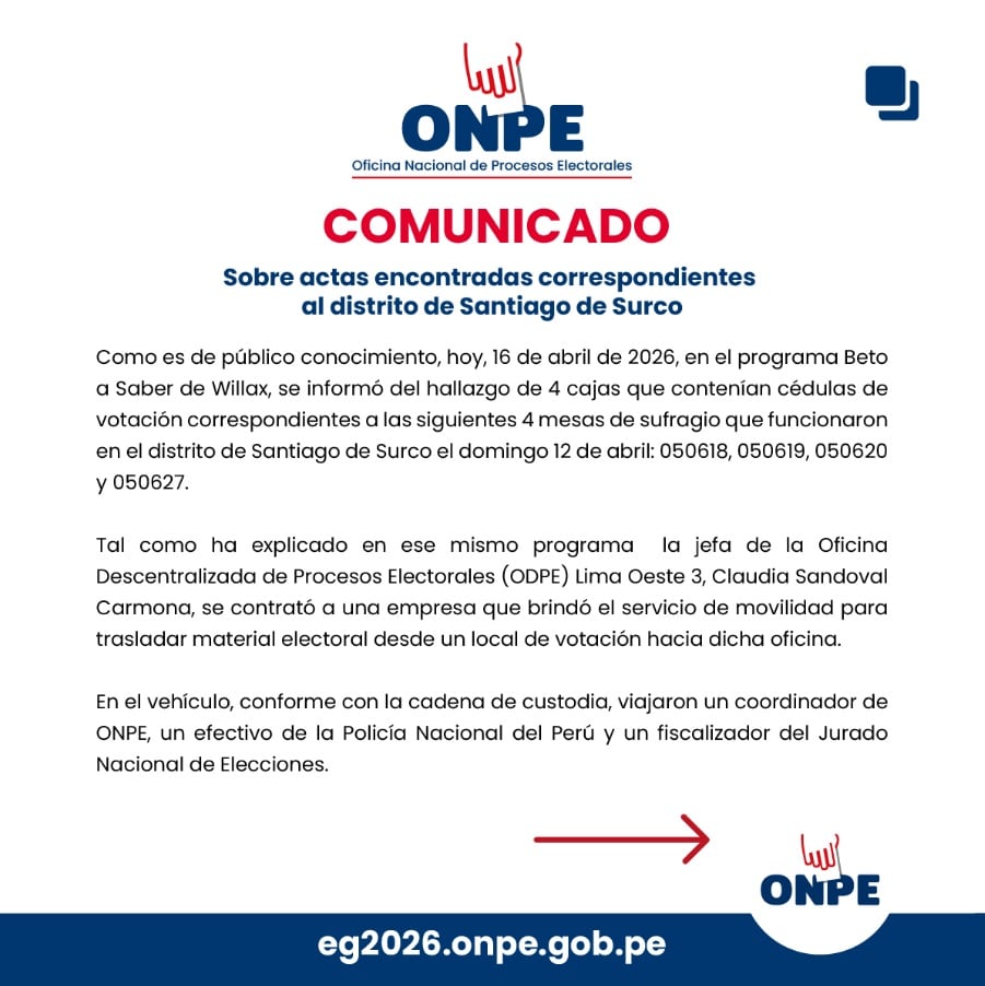ONPE responde ante denuncia de Willax donde se vio que votos electorales fueron dejados en basurero