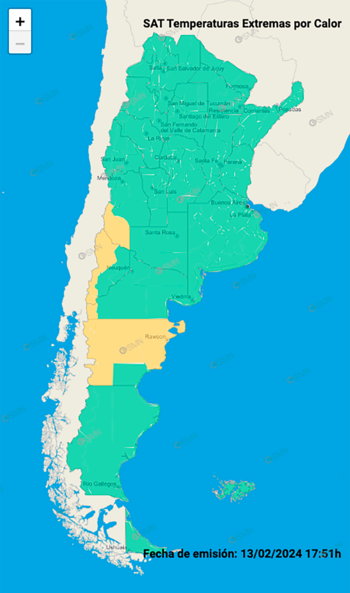 Las alertas del SMN.