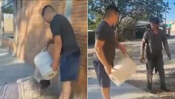 Un hombre le tiró agua