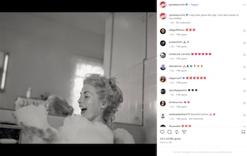 Jamie Lee Curtis publica una foto nunca vista de su madre Janet Leigh al cumplirse 22 años de su muerte