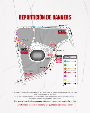 ARMY Perú prepara pancartas, una ola de ARMY Bomb, luces rojas y blancas y un homenaje especial por el cumpleaños de Jimin dentro del Estadio San Marcos.