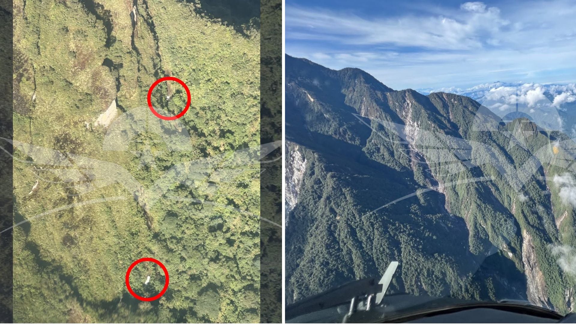 La Fuerza Aeroespacial Colombiana informó que localizó en inmediaciones al Parque Nacional Natural Tatamá, indicios correspondientes a la aeronave - crédito @FuerzaAereaCol/X