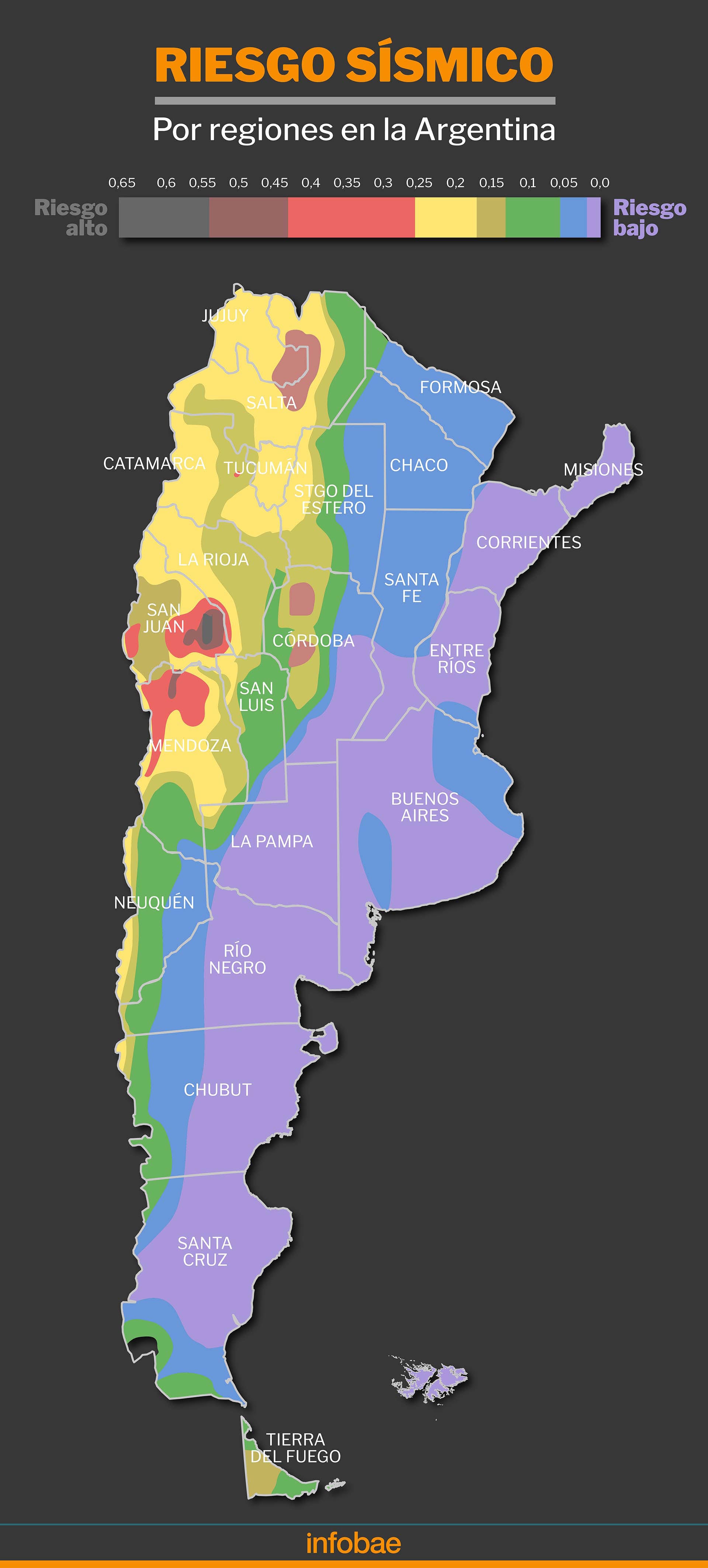 San Juan y Mendoza encabezan el mapa argentino de amenaza sísmica por estar cerca de los márgenes de placas tectónicas activas