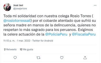 Tuit sobre el asalto a