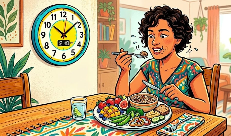 Comer despacio y optar por alimentos de textura compleja mejora la saciedad y ayuda a controlar el peso corporal (Imagen Ilustrativa Infobae)