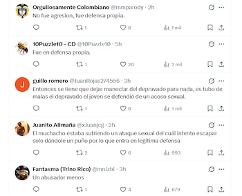 La mayoría de personas en redes sociales respalda al joven acosado - crédito X