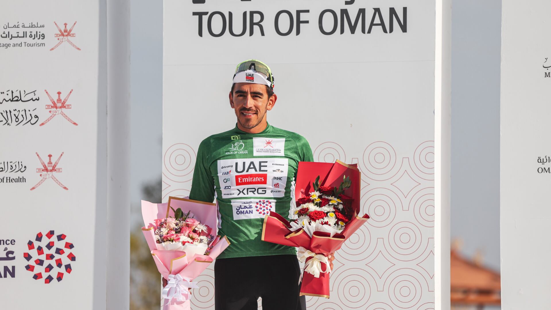Juan Sebastián Molano, primer líder del Tour de Omán - crédito @tourofoman/X