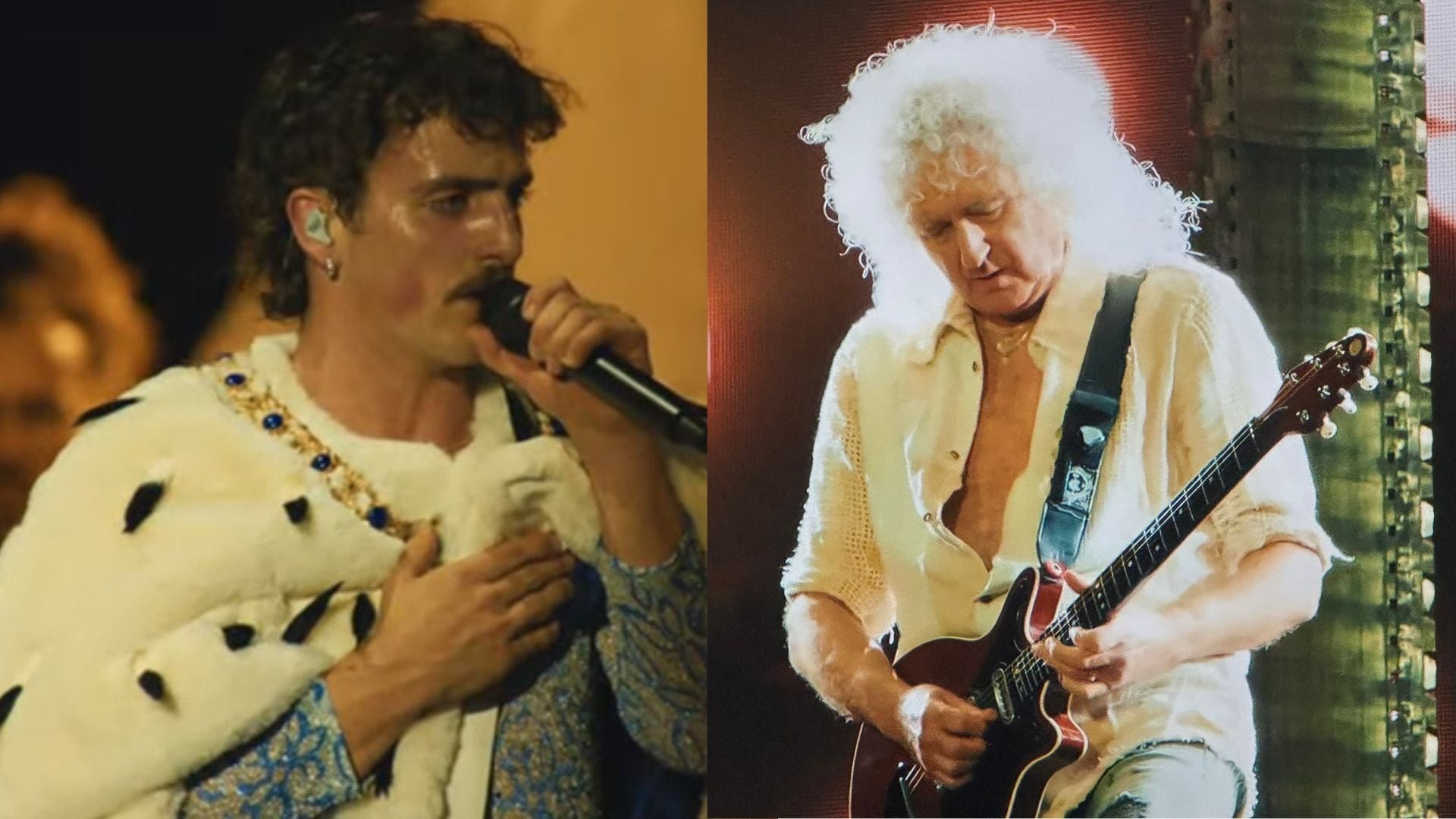 Boone rindió homenaje a Freddie Mercury al usar una capa similar a la que el cantante británico lució en sus últimos conciertos (Captura: YouTube/Coachella)