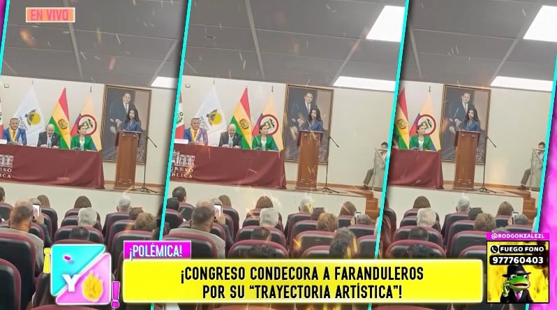 Christian Domínguez recibe condecoración en el Congreso por su aporte al país: “Muchas gracias a este premio”. Captura: Amor y Fuego.