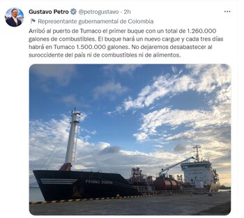 Tuit de Gustavo Petro.