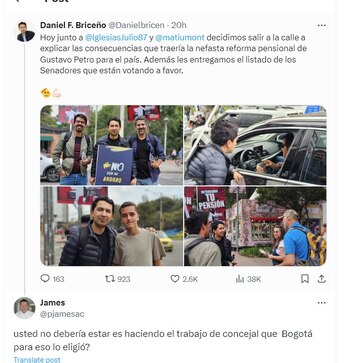 Daniel Briceño es recriminado por