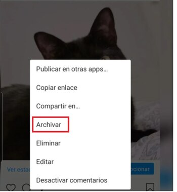 La función "archivar" permite ocultar