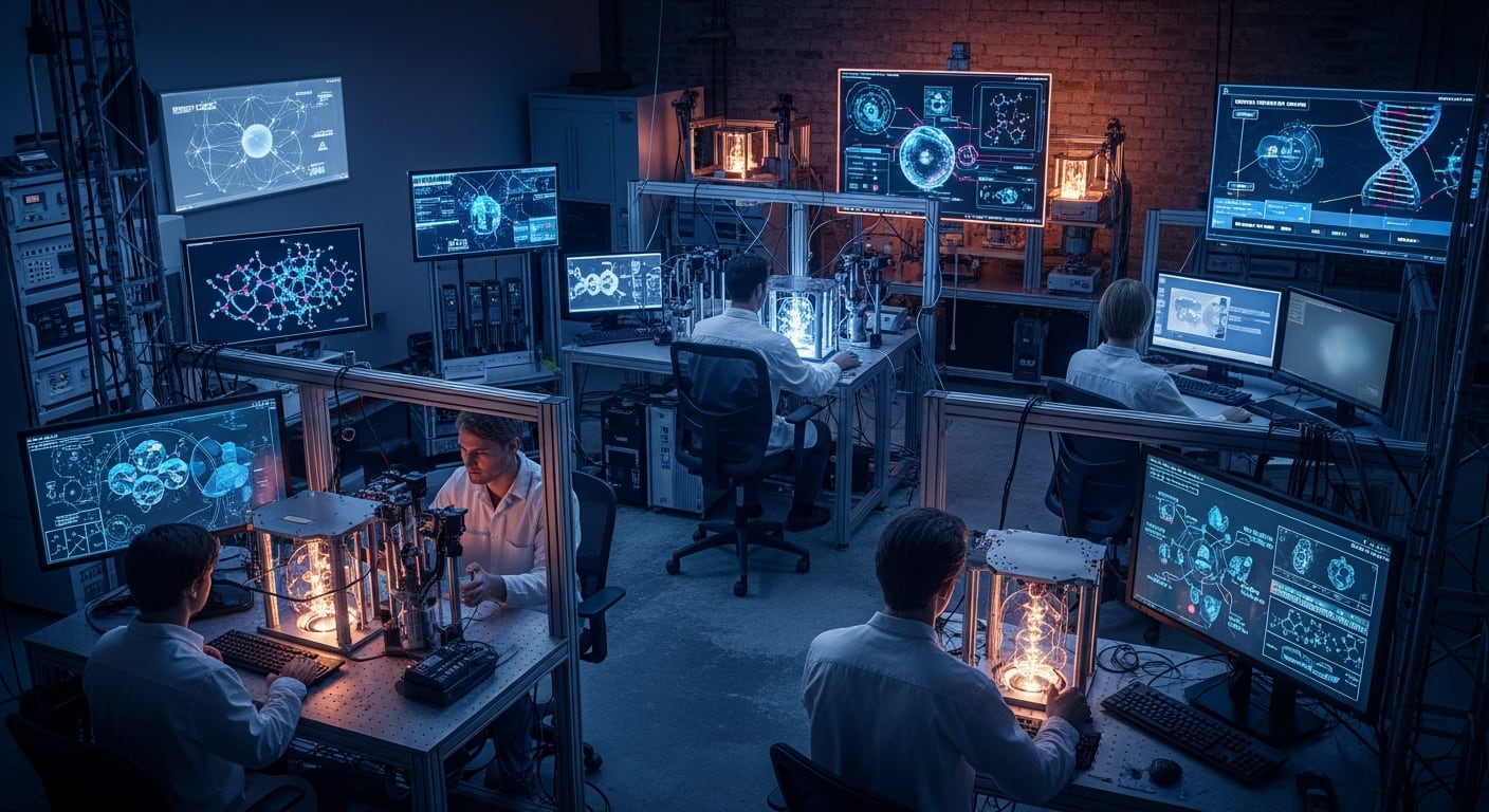 Científicos trabajan con procesadores cuánticos y equipos avanzados en un laboratorio de alta seguridad en Maryland. (Imagen Ilustrativa Infobae)