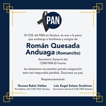 Comunicado del PAN Sinaloa
(Foto: Facebook/PAN
