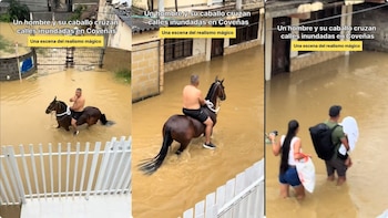 Hombre a caballo desafió las