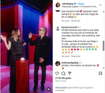 Belinda agradeció a Burton y