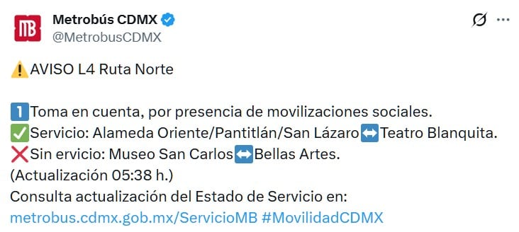 Recomende em tempo real os diversos percursos da rede de transporte público da capital. (TWMB CDMX)