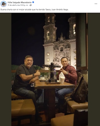 Publicación de Félix sobre reunión con alcalde de Taxco.