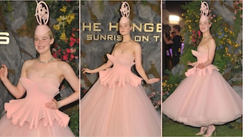 Elle Fanning deslumbró con un look de ballet inspirado en el universo de “Los juegos del hambre”