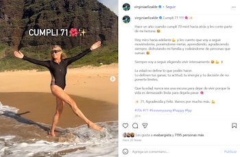 Virginia Elizalde celebró sus 71