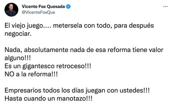 El ex presidente se manifestó